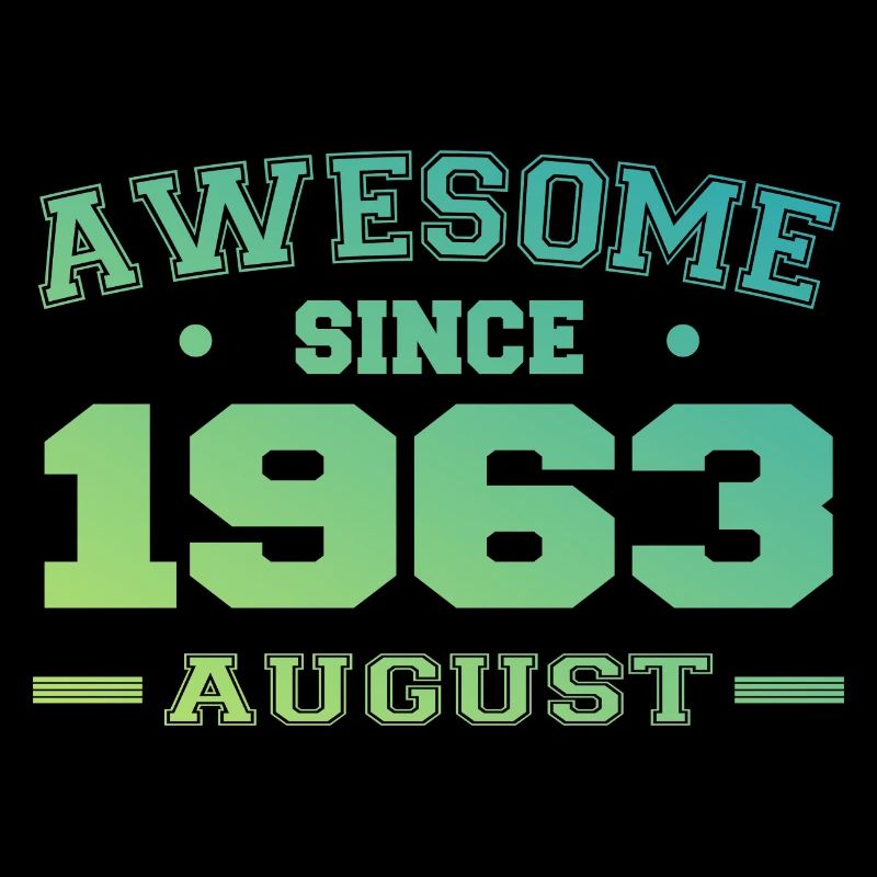 1963 August Year Birth Birthday August 1963