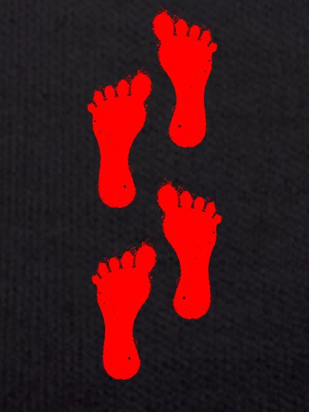 red left foot walk