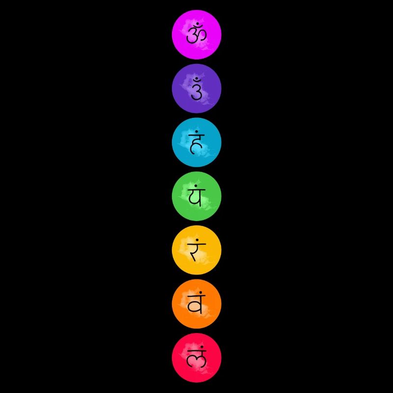 7 centres d'énergie de symboles de chakra