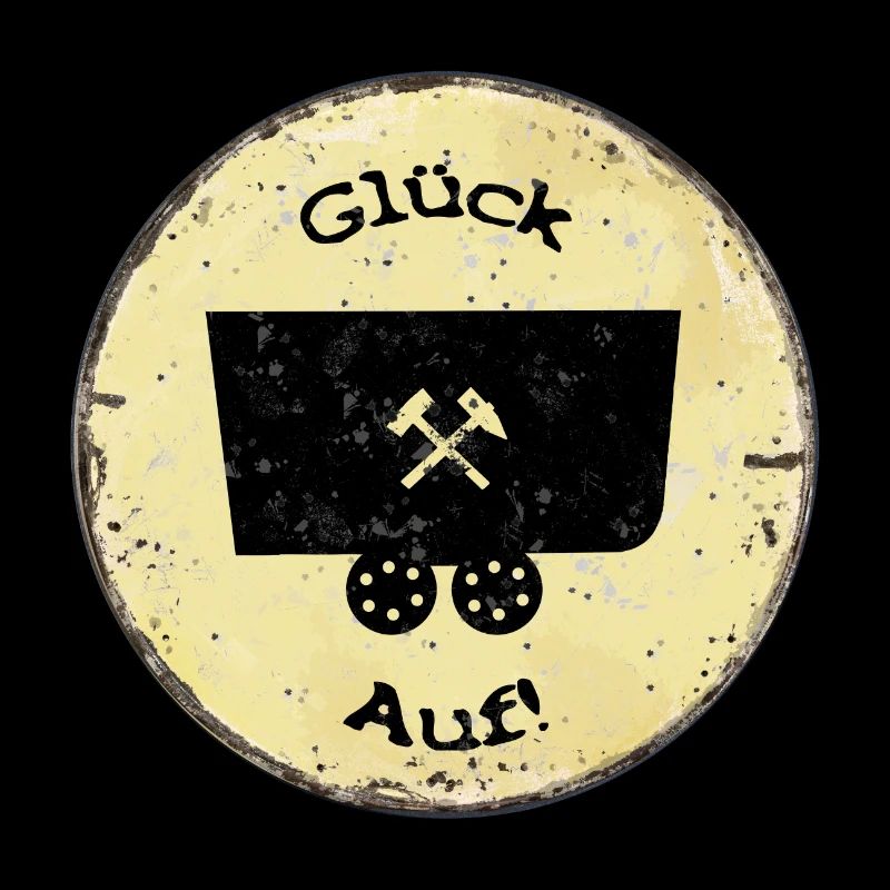 Glück Auf! (Lore auf altem Schild) klein