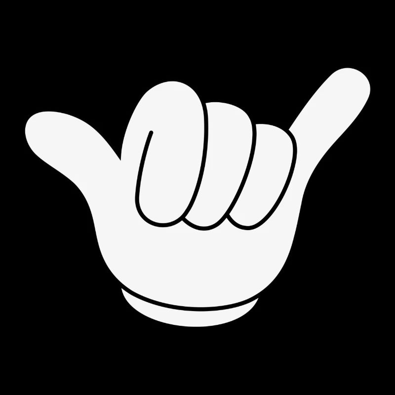 Shaka sign hand downhill motocross surfing white