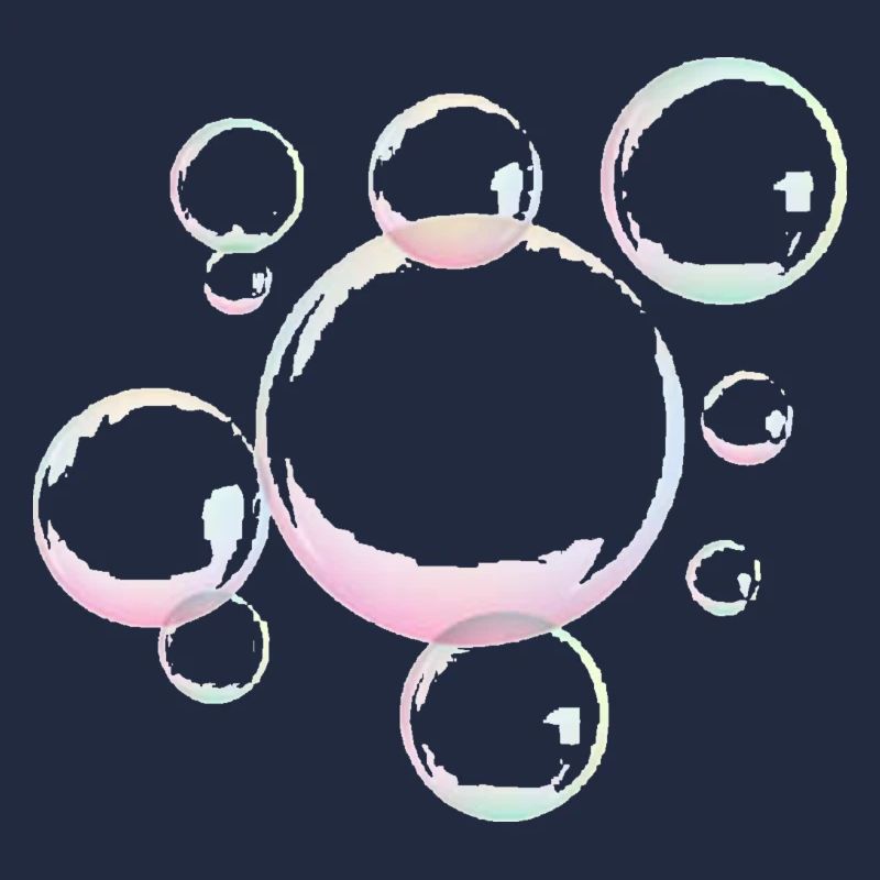 Shimmering soap bubbles