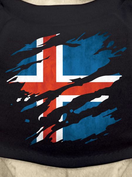 Islande - Drapeau national, rayures, fissures