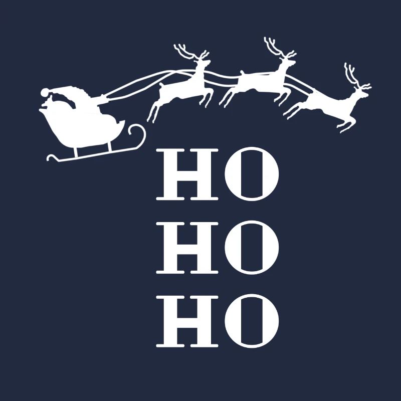 Weihnachtsmann mit Schlitten Ho Ho Ho Spruch