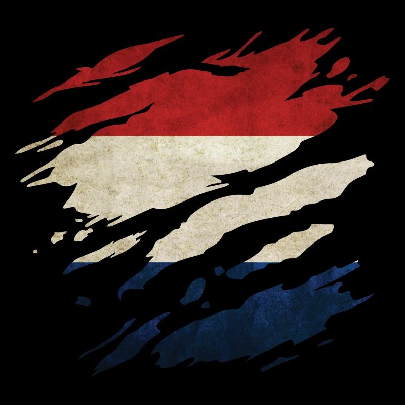 Pays-Bas - Drapeau national, rayures, fissures