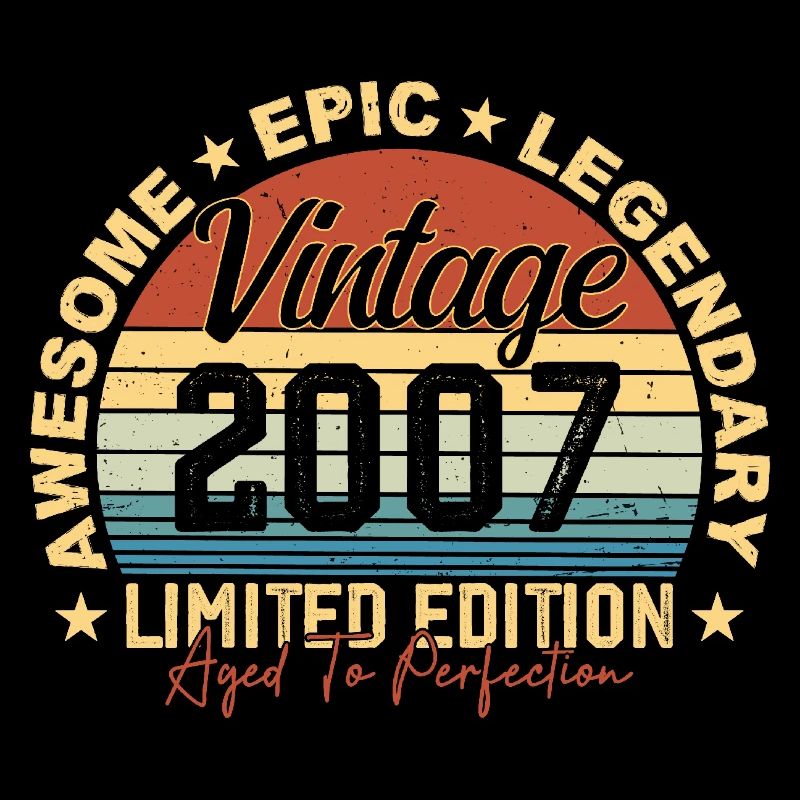 Retro 2007 Vintage Birthday 2007 Gift 2007