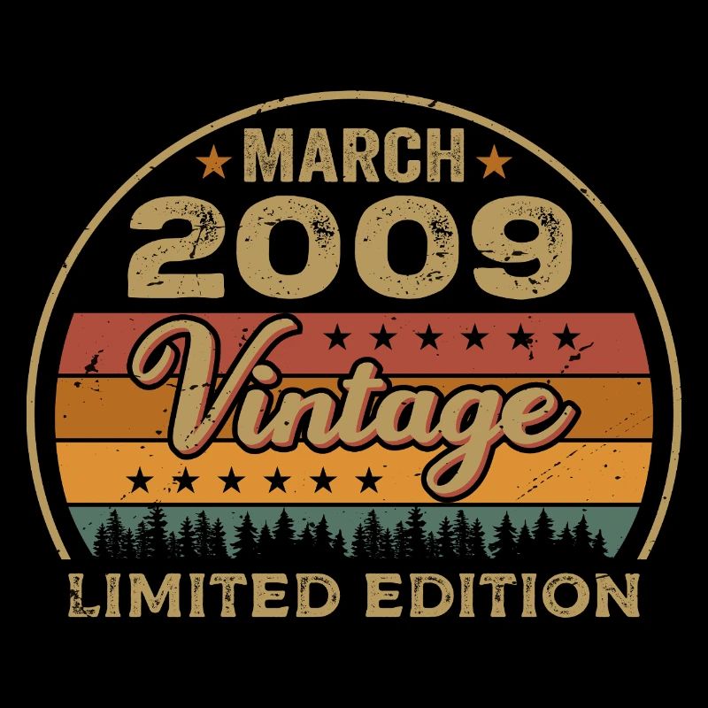 Vintage march 2009 Birthday march 2009 Retro 2009