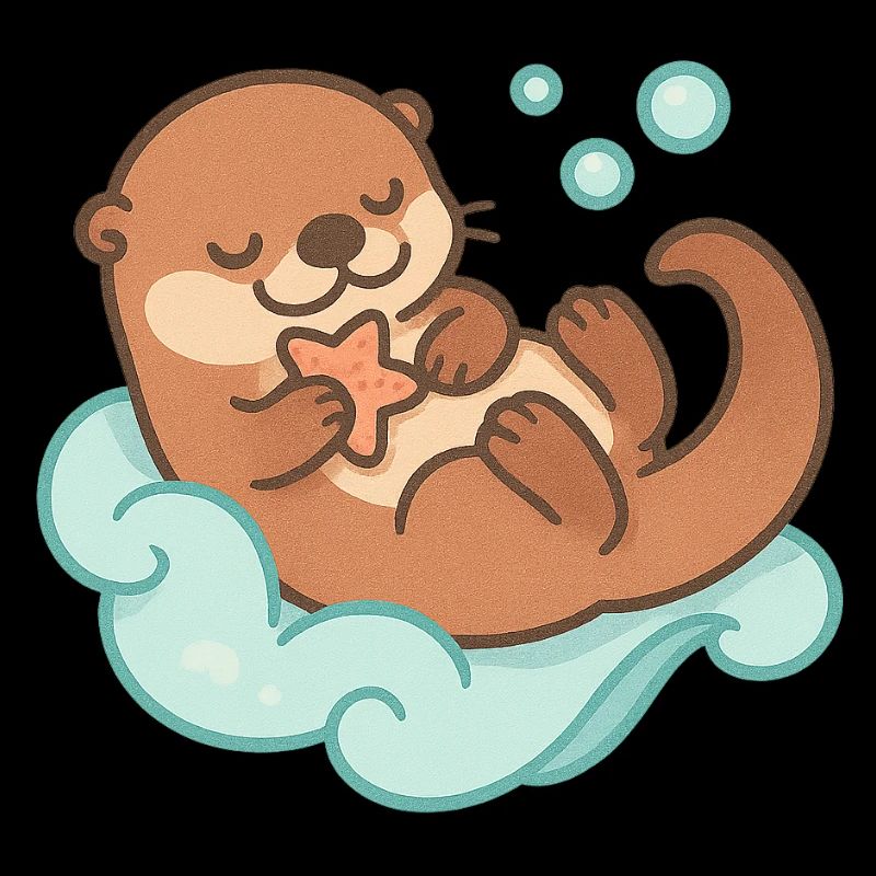 Kawaii Otter with Starfish
