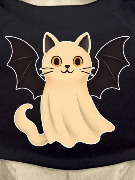 Cuddly cat with bat wings