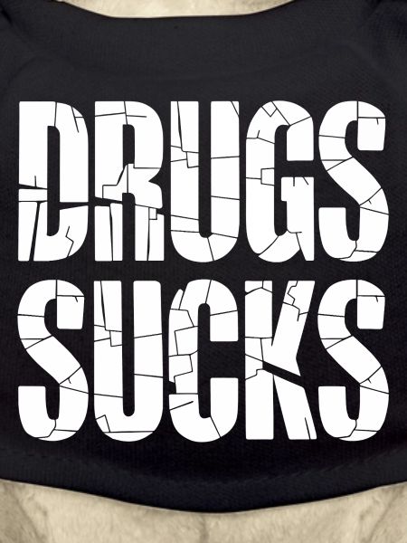 Großschrift AntiDrogen Slogan