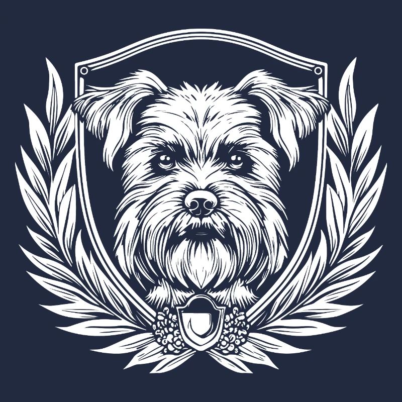 Wappenhund mit Lorbeer