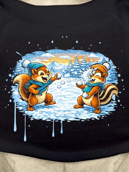 Funny snowball fight with chipmunks