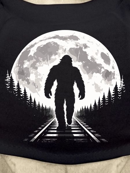 Bigfoot on railroad tracks