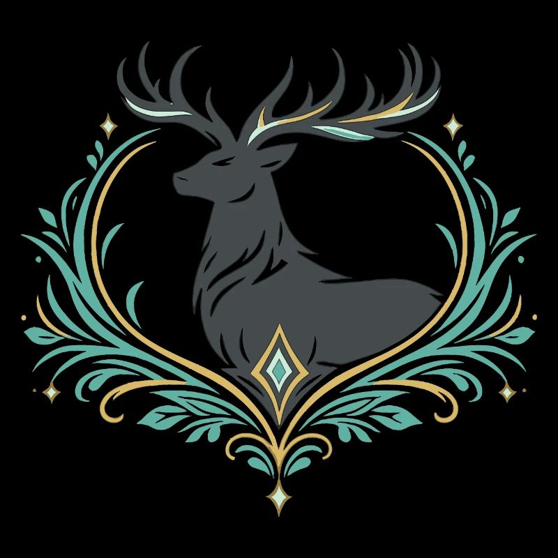 Deer in ornamental heart