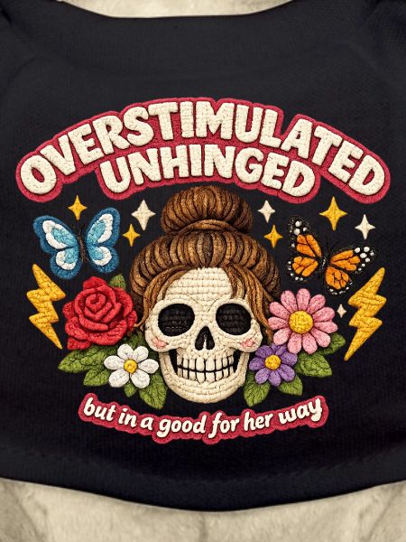 Overstimulated Skull with Flowers Patch