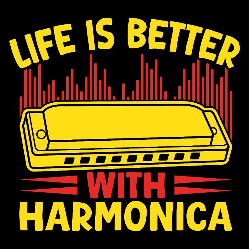 Funny Harmonica Player Life Is Better With