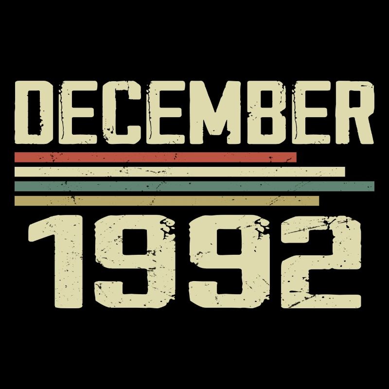Décembre 1992 Vintage Vintage Rétro Anniversaire