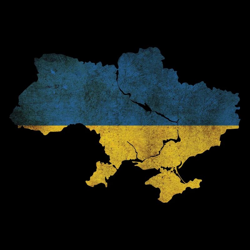 Ukraine - Frontière nationale dans le drapeau national