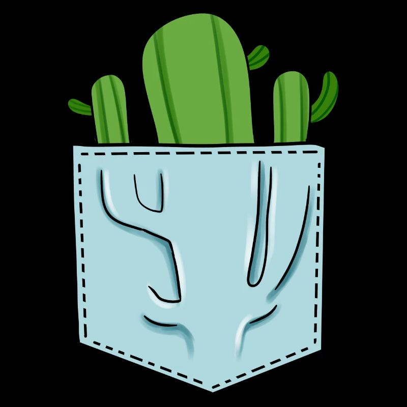 Style de poche poitrine de cactus de poche