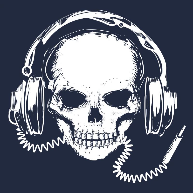 Skull with headphones