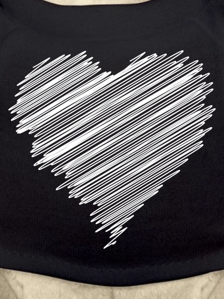 White scribble love heart