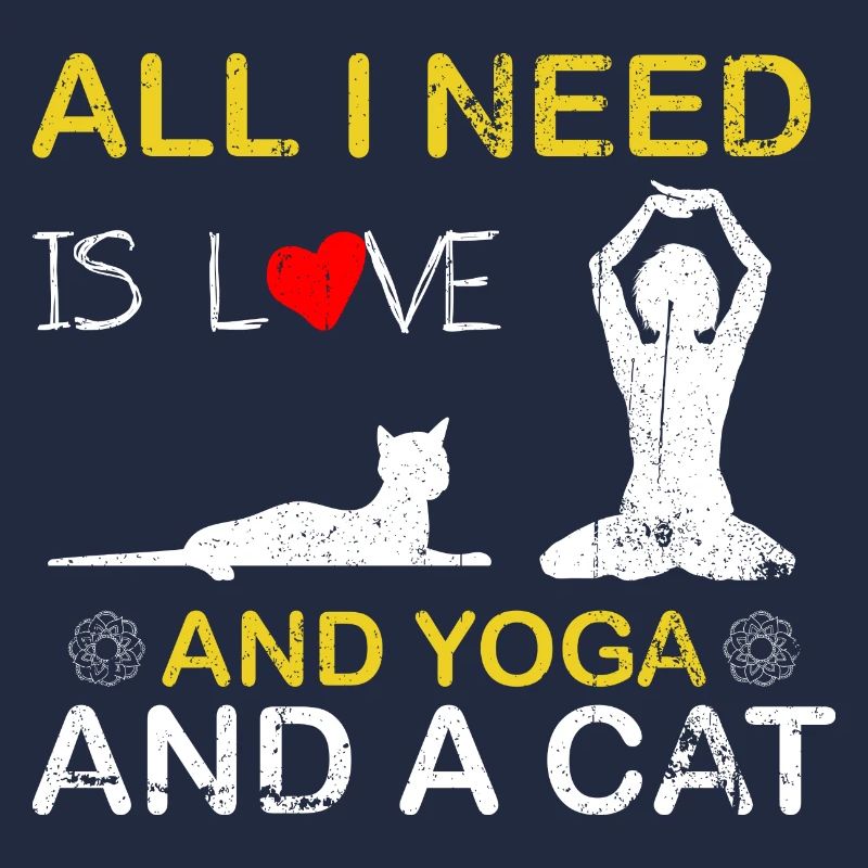 Ich liebe Yoga und eine Katze