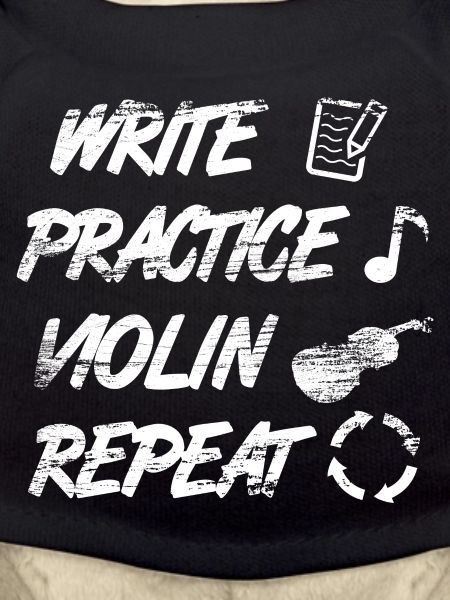 Practice writing, repeat violin