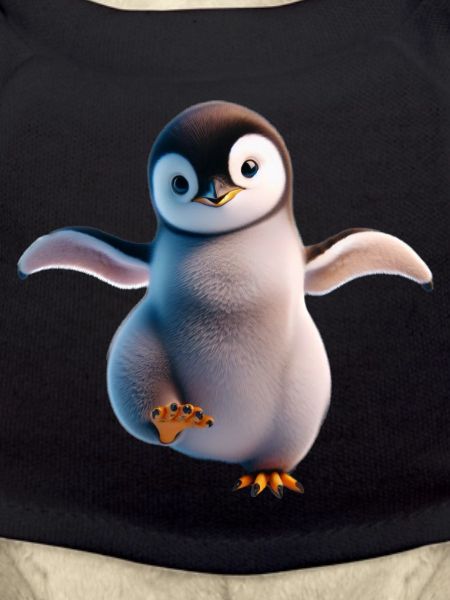 A happily dancing penguin