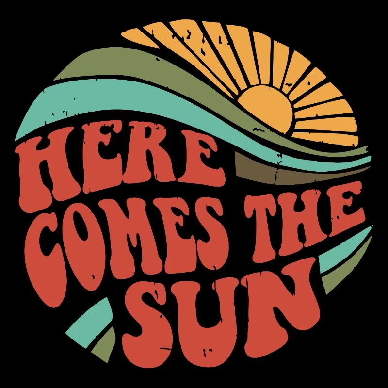 Retro Sunrise Typography Design
