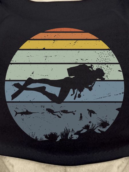 Underwater Diver Silhouette Scene