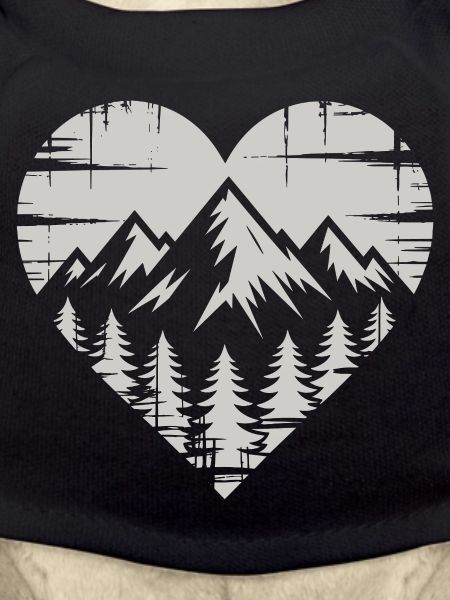 Mountain Scenery Heart Design