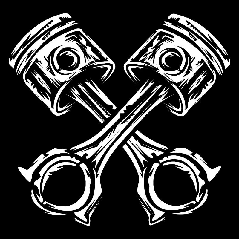 Gekreuzte Motor Kolben – Biker & Tuning