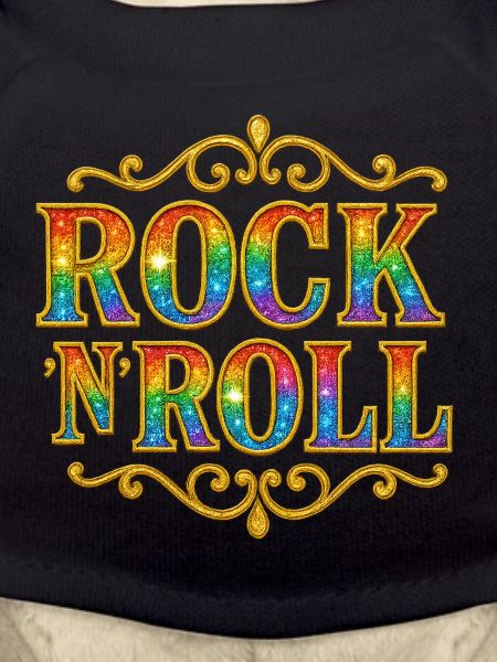 Regenbogen-Glitzer-Rock-N-Roll-Schild