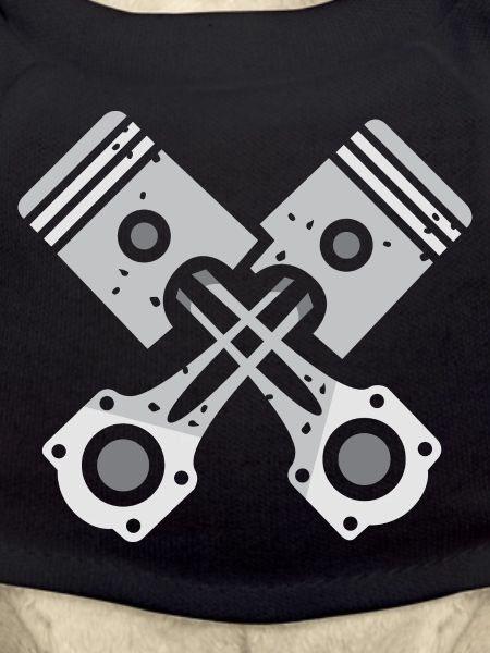 Crossed Piston Gray Mechanic Design