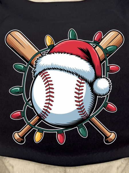 Santa Baseball Xmas Lights