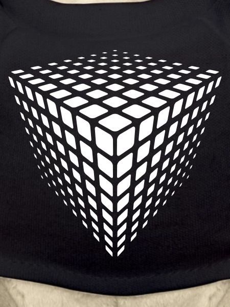 Monochrome Grid Cube Illusion