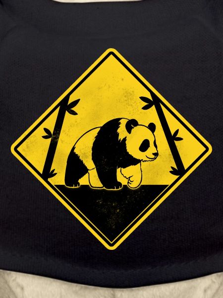 Panda yellow road sign