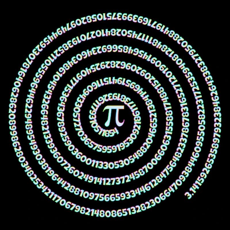 Symbole Pi Spiral Arc-en-ciel Chiffres de jour Pi