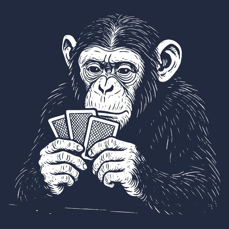 Chimp playing Cards