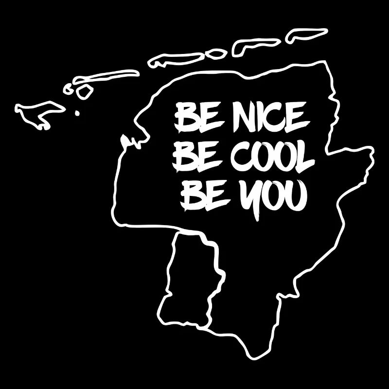 Silhouette de la Frise orientale avec BE NICE BE COOL BE YOU
