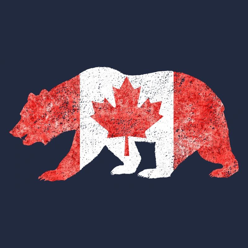 Souvenir du Canada - Drapeau du Canada dans les contours de l’ours