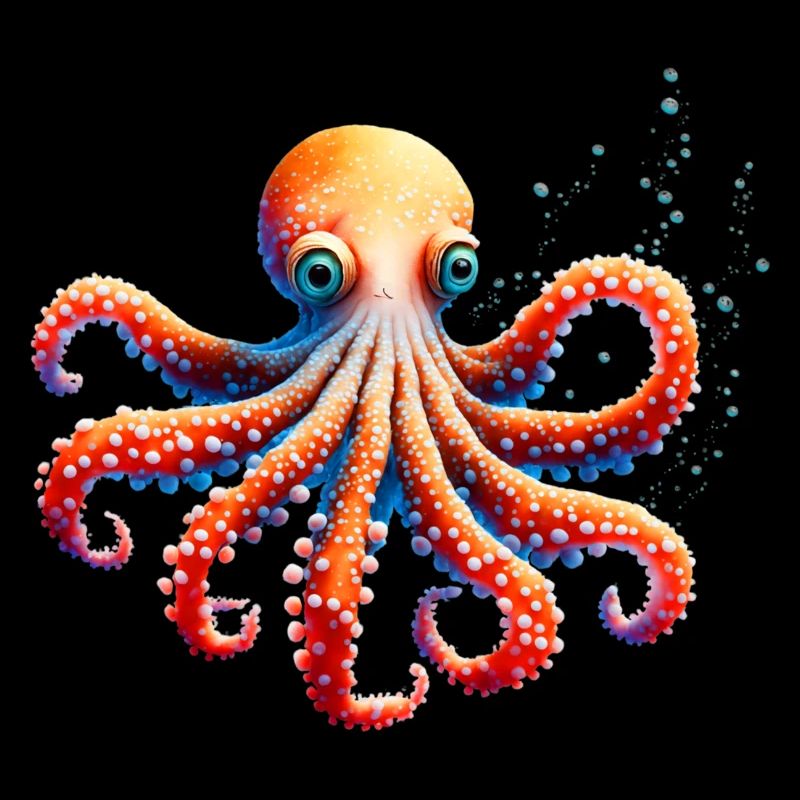 Underwater World Octopus Fish in Watercolor