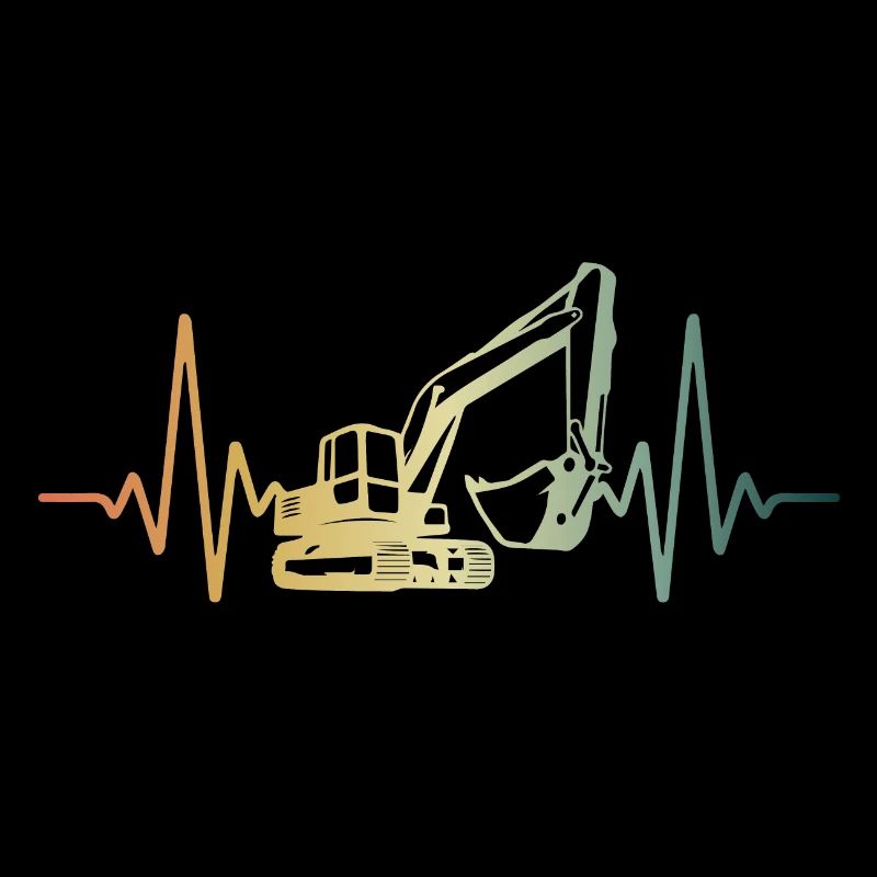 Herzschlag Herzlinie Herzfrequenz Bagger EKG Puls