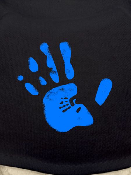 Blue hand