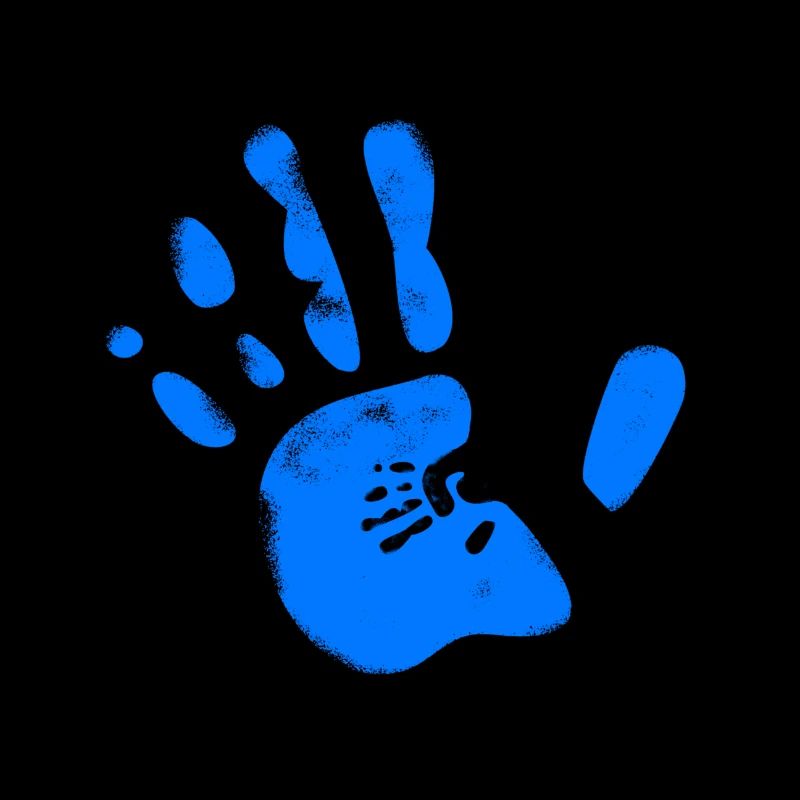 Blue hand
