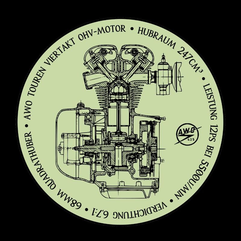 AWO tours engine light green