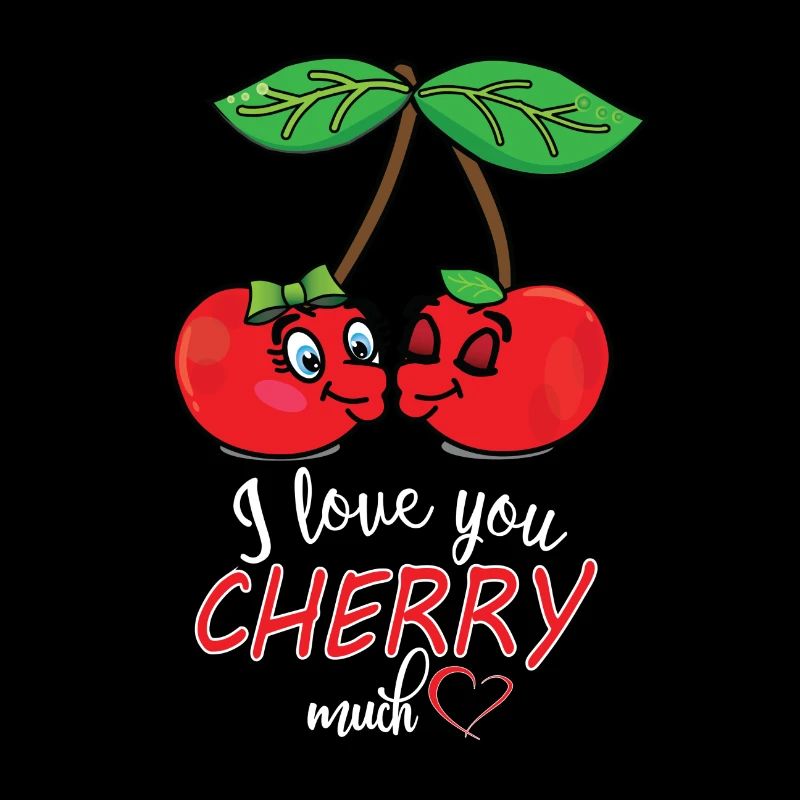 Loving Cherries Fruit Cartoon Comic Love