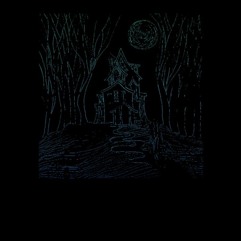 cadeau de conception de maison silhouette bleue effrayant