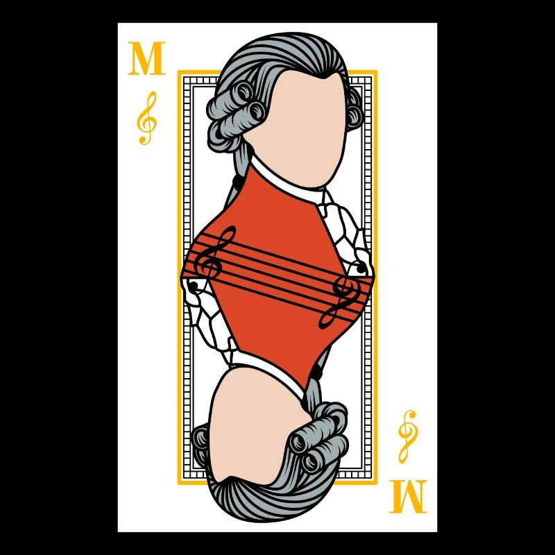 Mozart Playing Card Music Note White Cool Gift