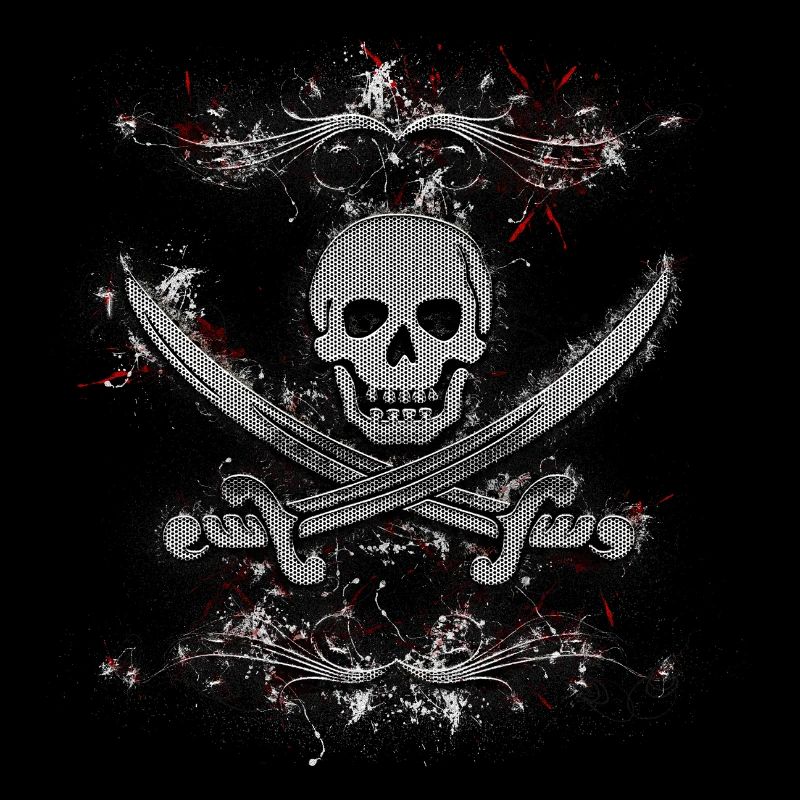 Jolly Roger Skull Pirate Paint Splatter